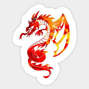 Red Fire Dragon Tattoo Sticker